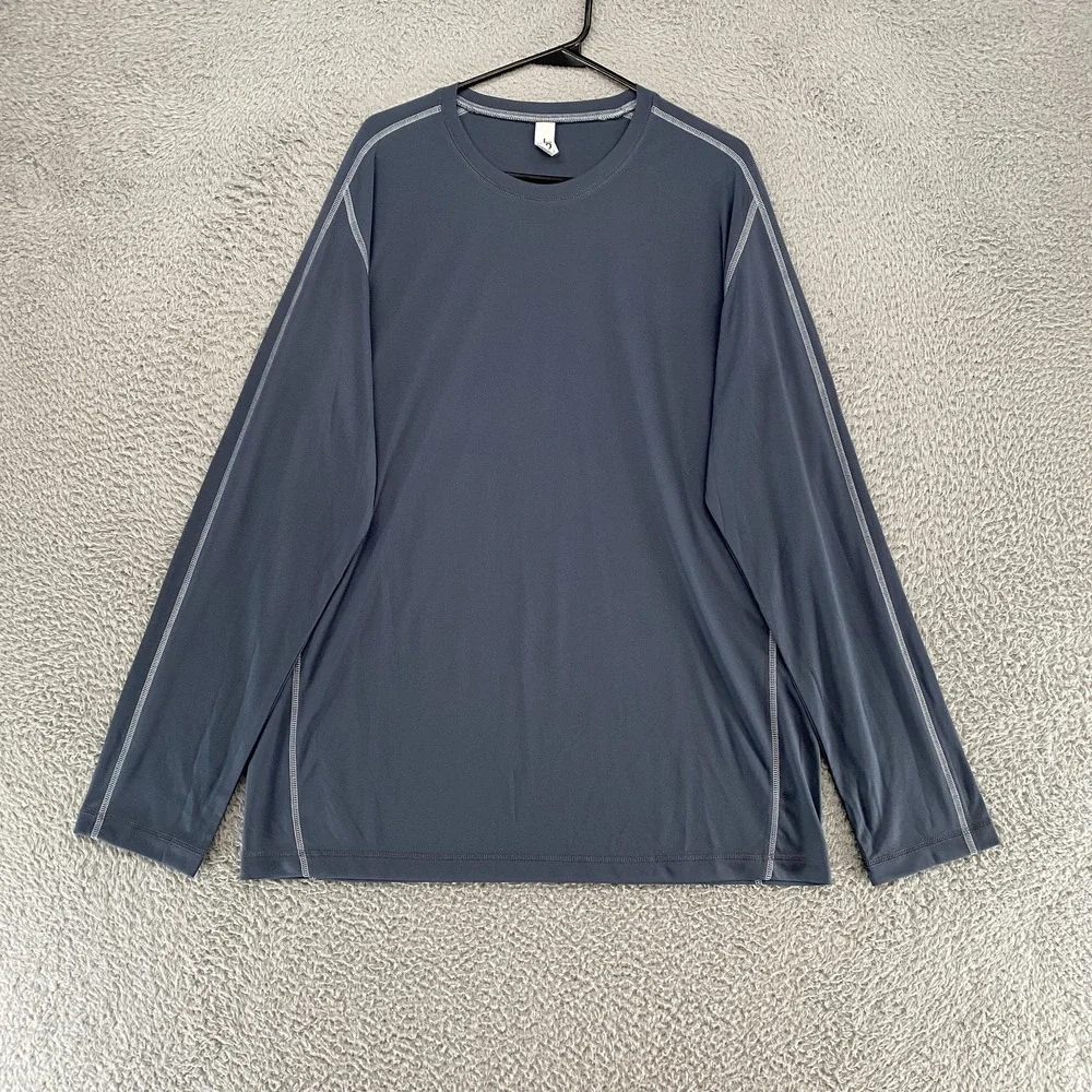 Alo‎ Shirt Mens 2XL Gray Rash Guard Athletic Workout Running Performance